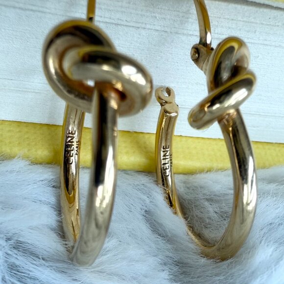 Celine Gold Knot Earrings - Picture 6 of 9